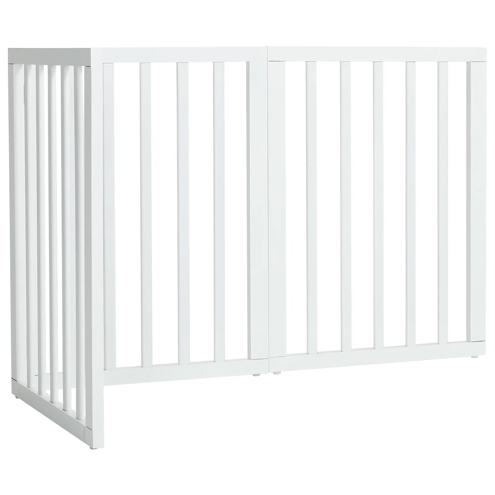 Freestanding Wooden Pet Gate With Three Foldable Panels - Image 4