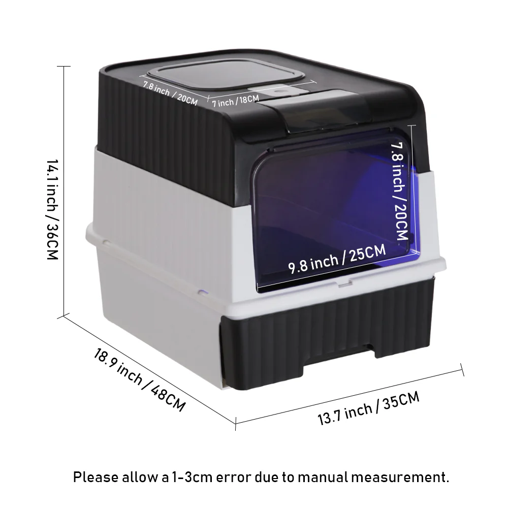 KidKid Large Enclosed Cat Litter Box With Disinfection Light - Image 10