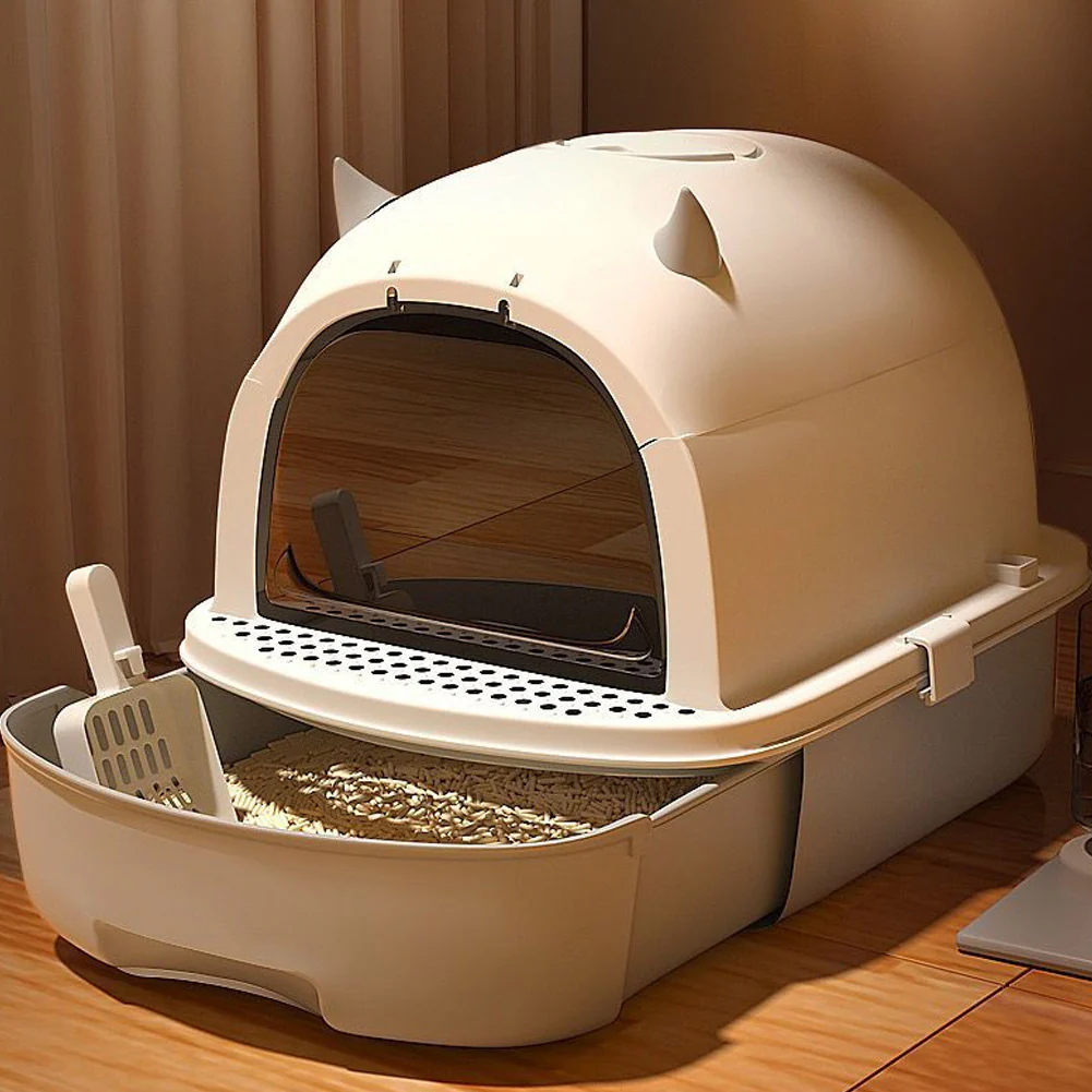KidKid Little Devil Design Enclosed Cat Litter Box - Image 2