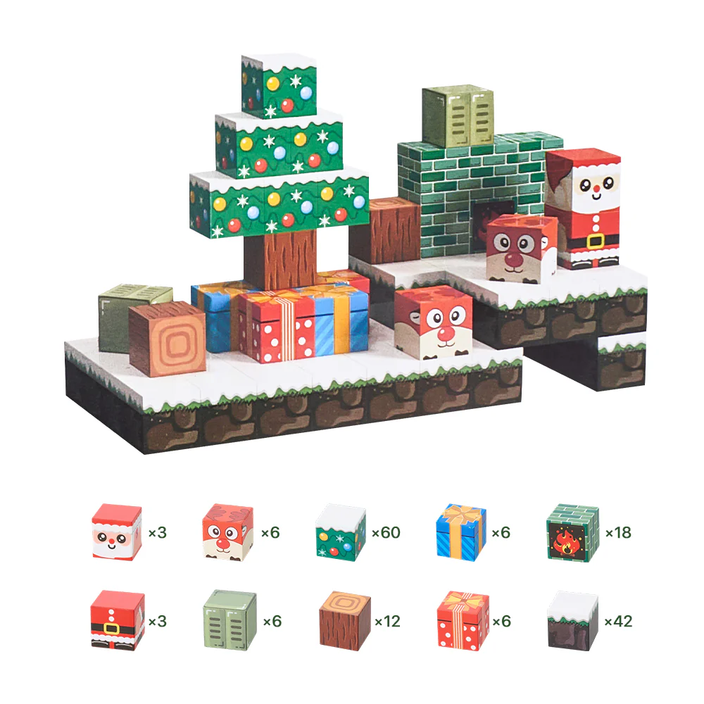Kidkid Merry Christmas Theme Children Magnetic Building Blocks Toy Set - Image 2