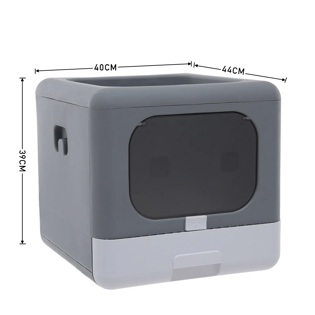 KidKid Full Enclosed Cat Litter Box In Grey - Image 9