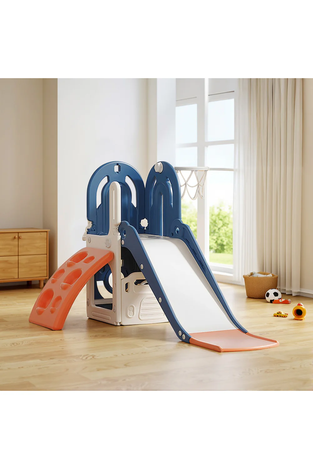 Kidkid Toddler Climbing Slide And Basketball Playset - Image 2