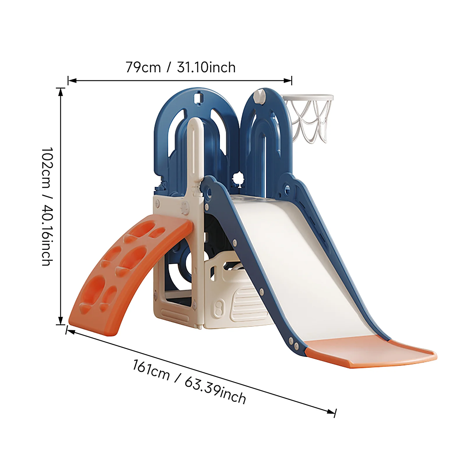 Kidkid Toddler Climbing Slide And Basketball Playset - Image 4