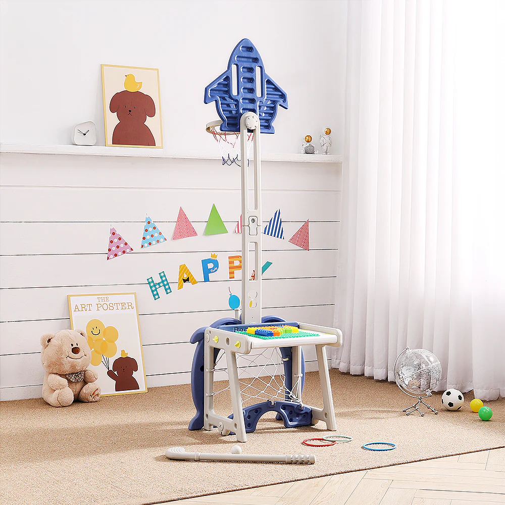 Kidkid Toddlers Basketball Golf And Ring Toss Activity Centre
