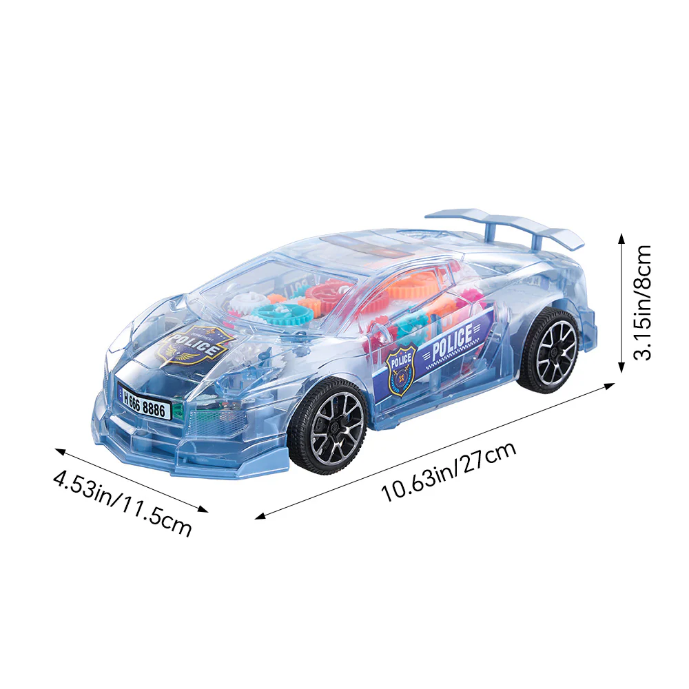 Kidkid Visible Moving Gears Police Car Toy With Light And Sound For Toddlers - Image 3