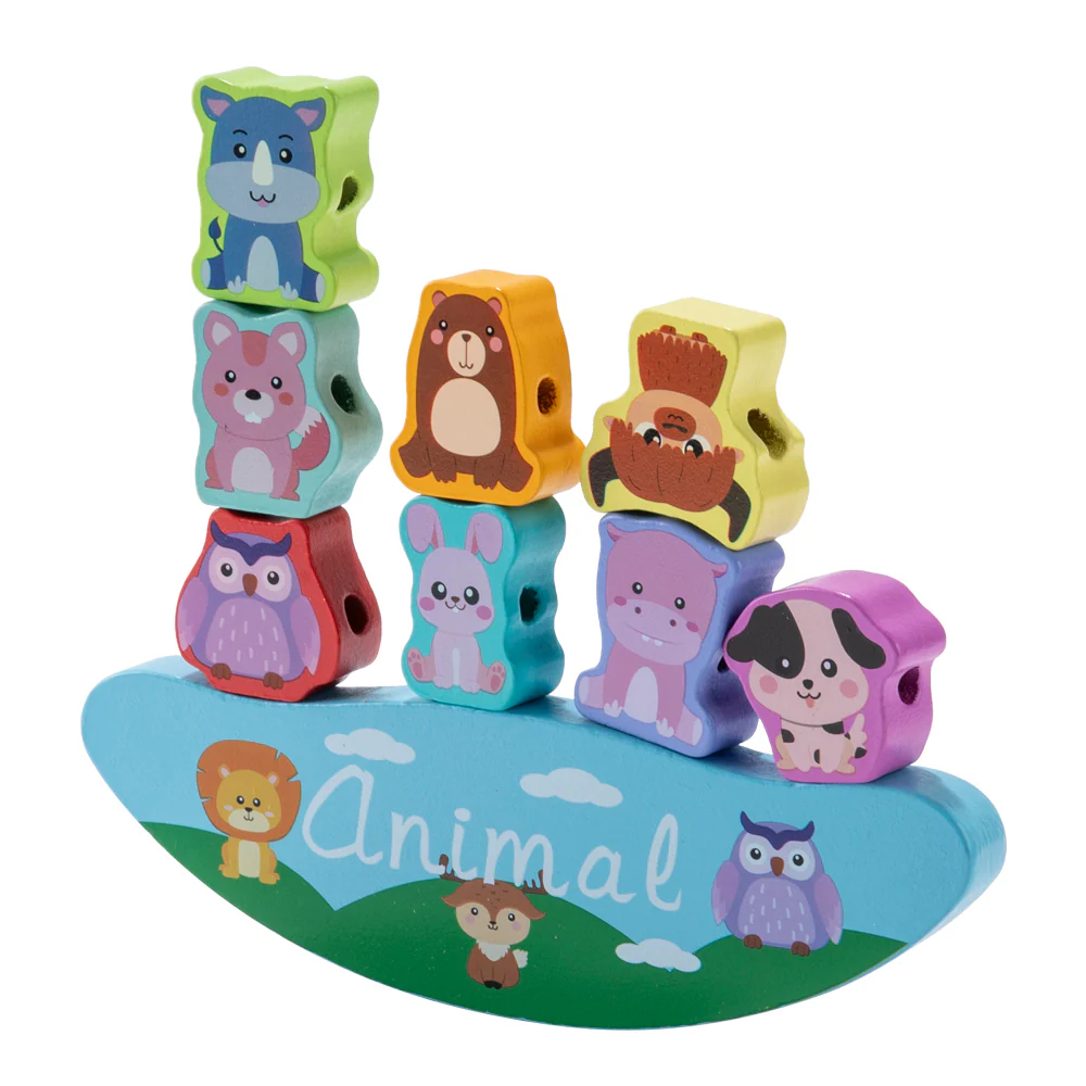 Kidkid Wooden Animals Stacking Toys Balance Block Game for Toddlers - Image 5