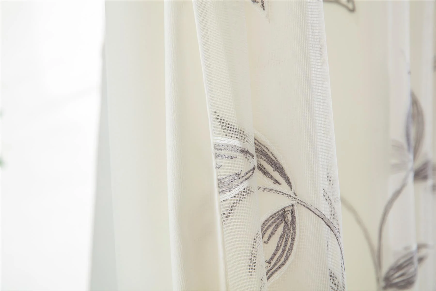 Kingleaf Embroidered Tulle Voile Pencil Pleat Taped Top Curtains - Image 3