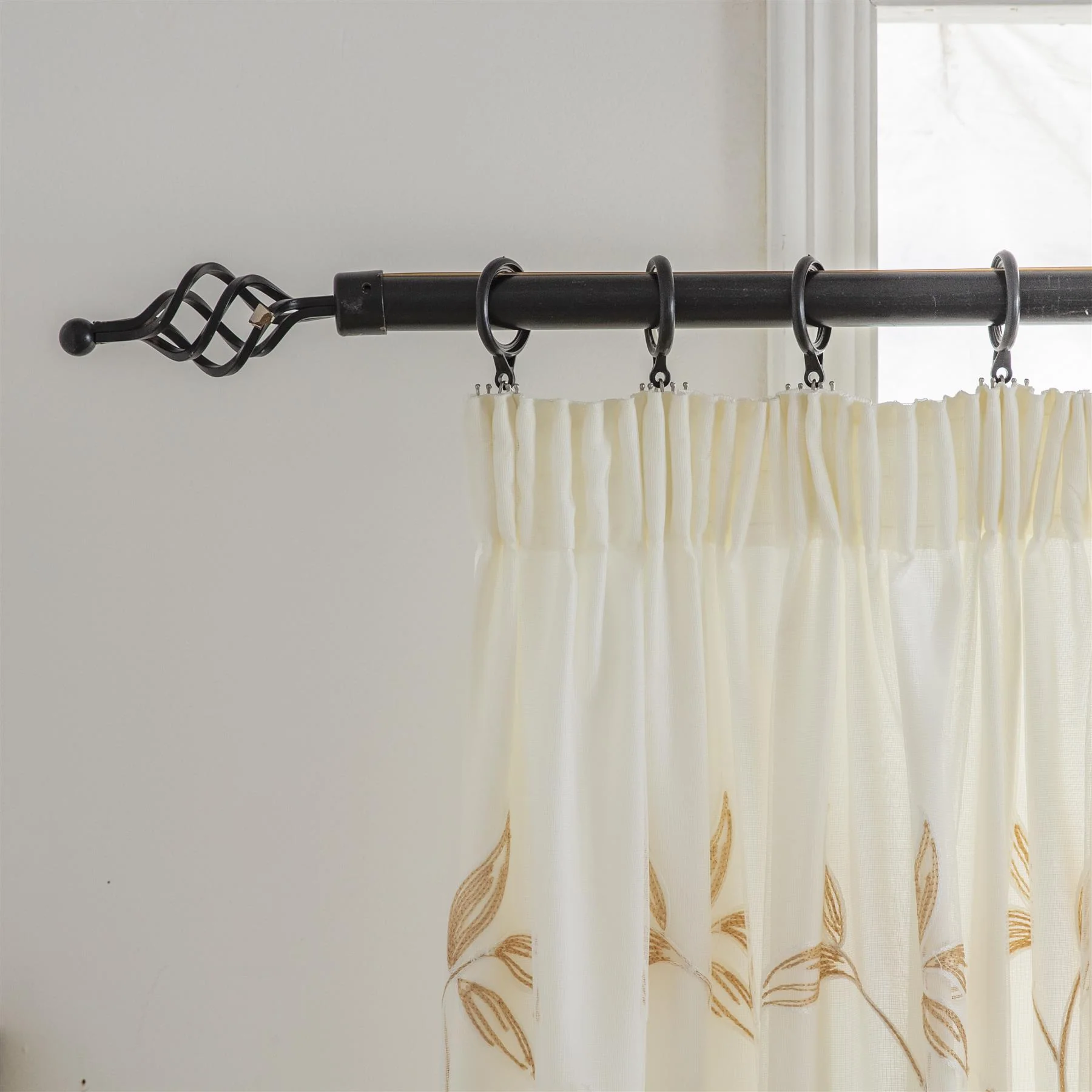 Kingleaf Embroidered Tulle Voile Pencil Pleat Taped Top Curtains - Image 2