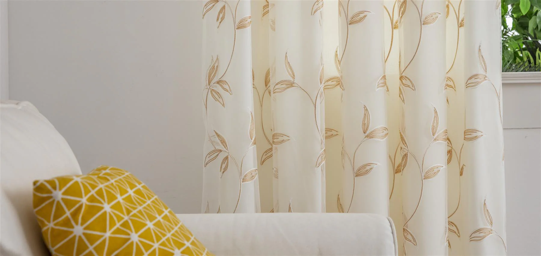 Kingleaf Embroidered Tulle Voile Pencil Pleat Taped Top Curtains - Image 5