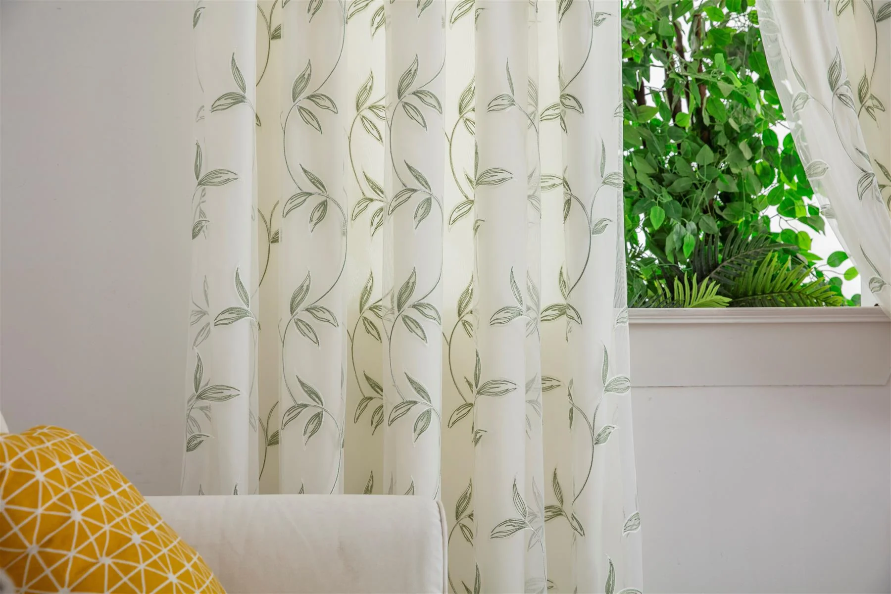 Kingleaf Embroidered Tulle Voile Ring Top Curtains - Image 4