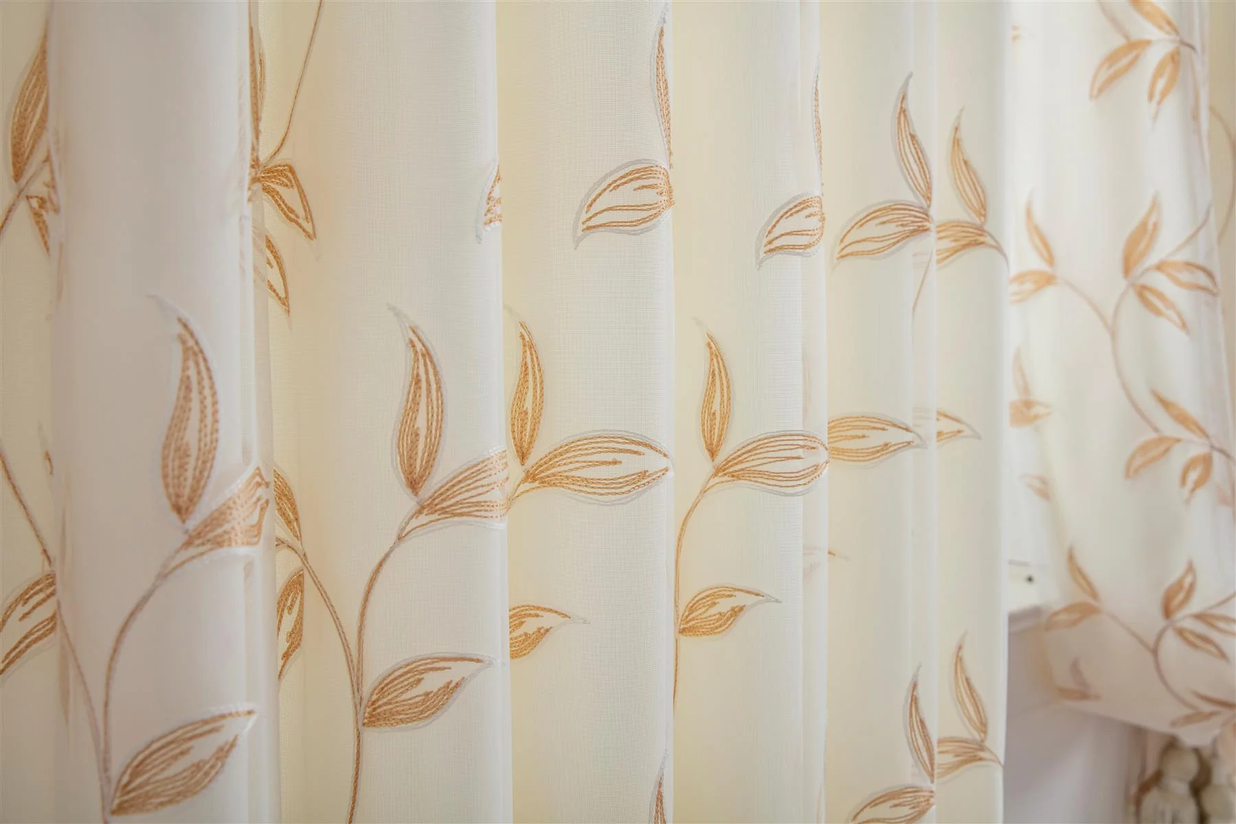 Kingleaf Embroidered Tulle Voile Ring Top Curtains - Image 2