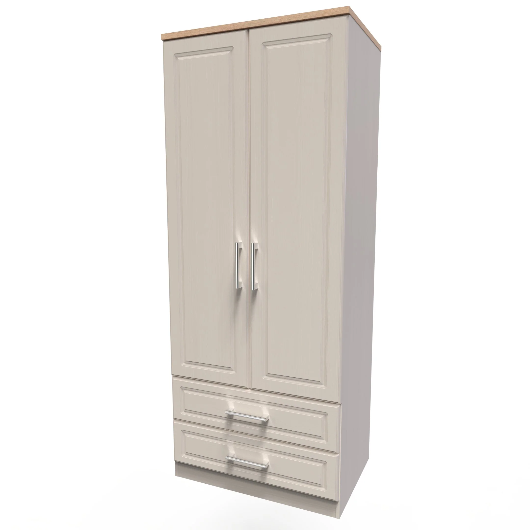 Kingston Ready Assembled 2 Door 2 Drawer Wardrobe in Kashmir Ash & Modern Oak - Image 7