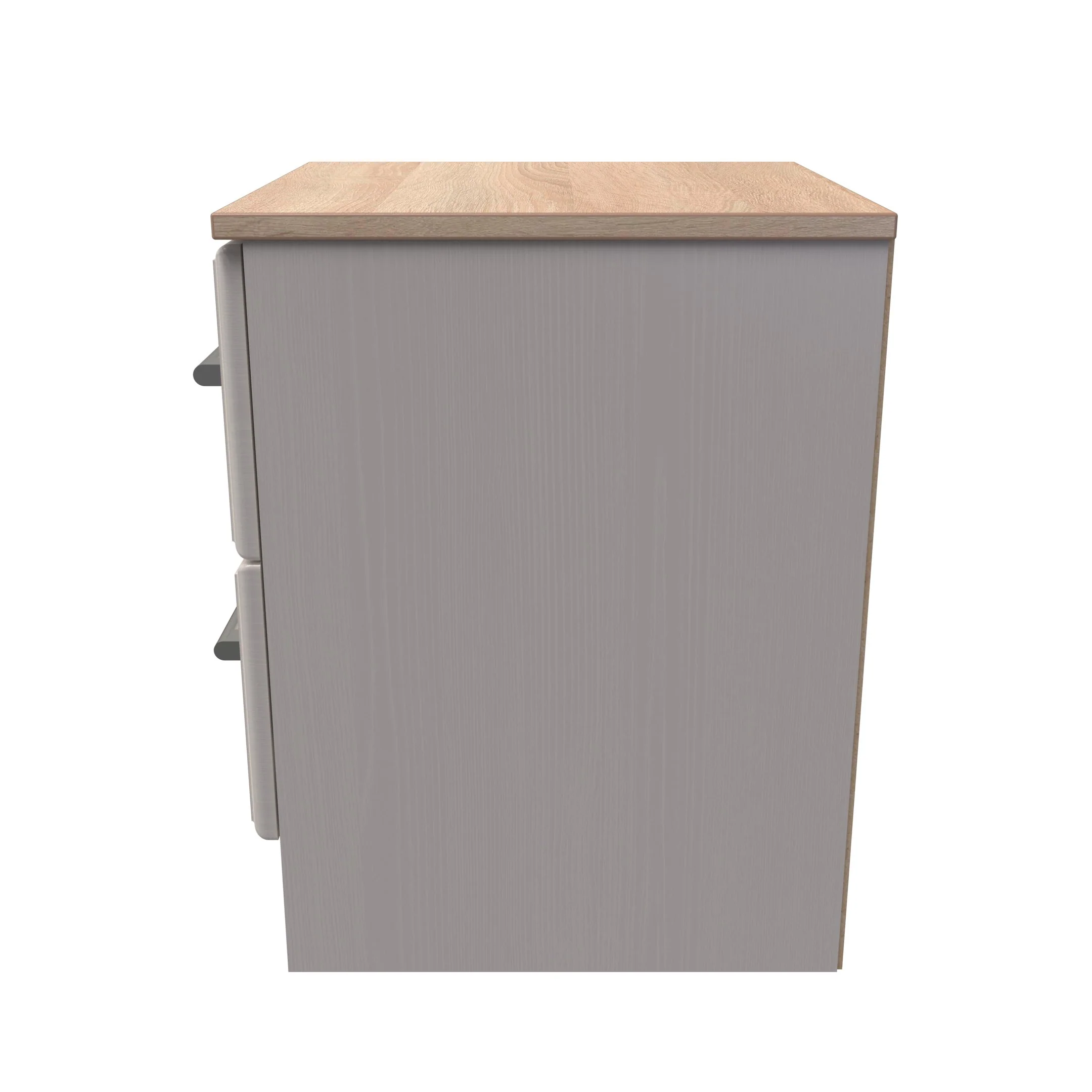 Kingston Ready Assembled 2 Drawer Bedside Cabinet in Kashmir Ash & Modern Oak - Image 5