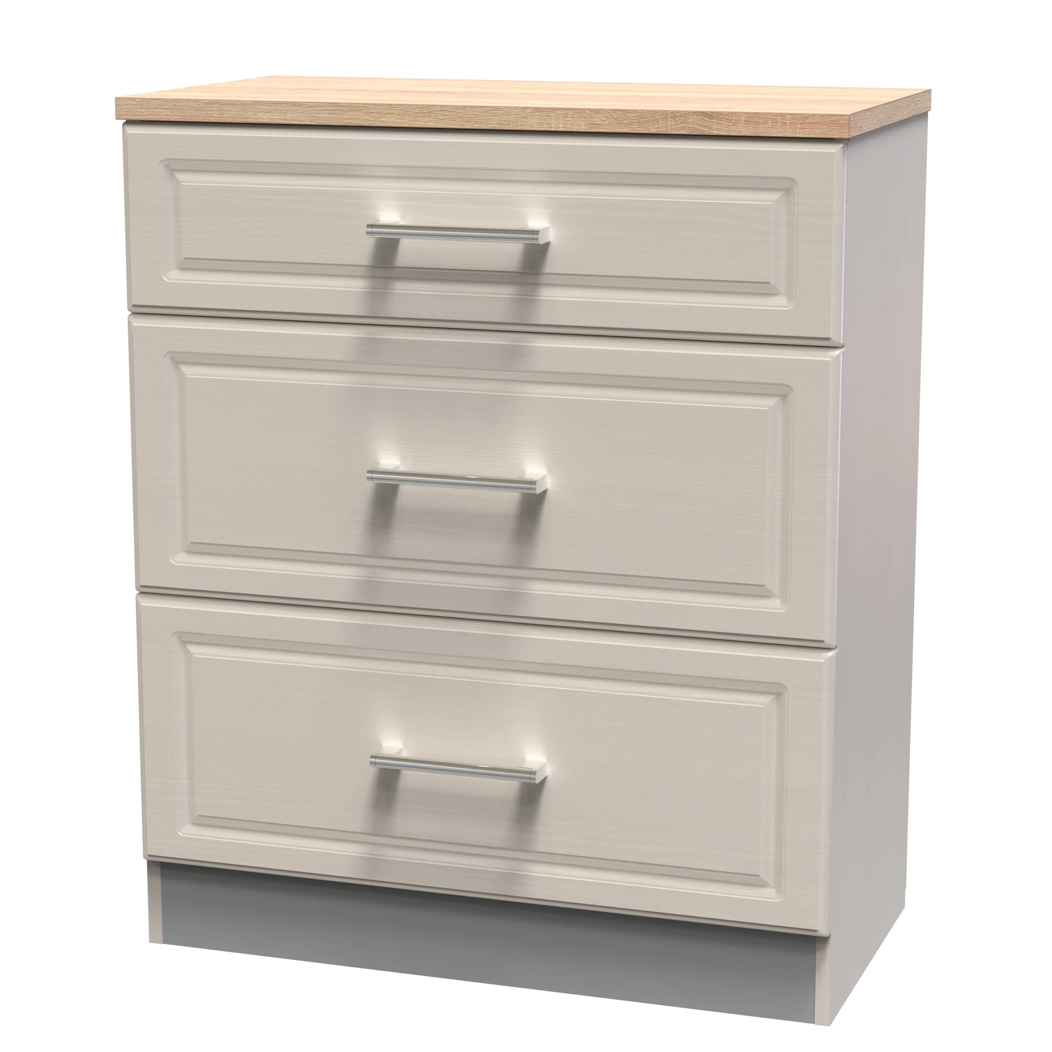 Kingston Ready Assembled 3 Drawer Deep Chest in Kashmir Ash & Modern Oak - Image 3