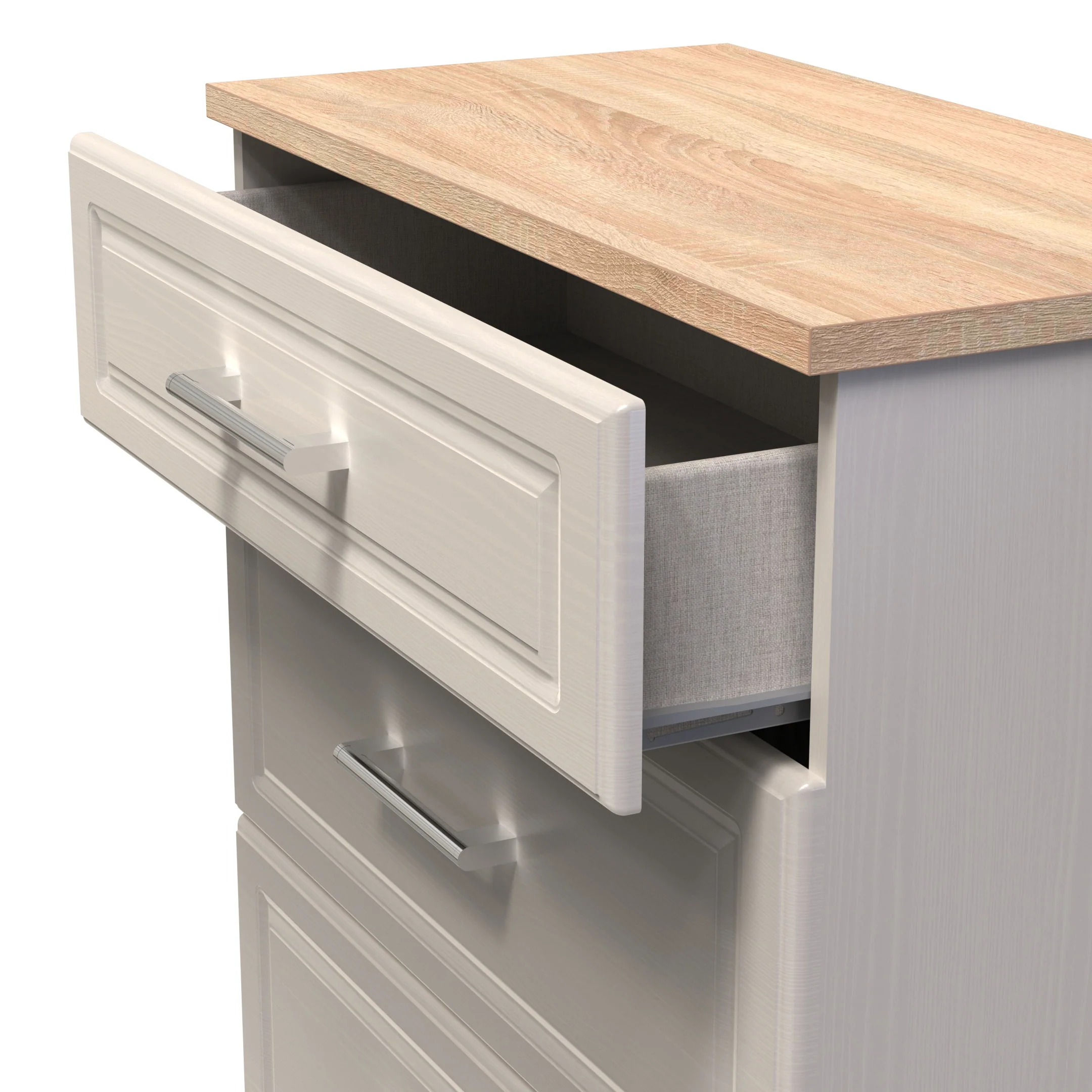 Kingston Ready Assembled 3 Drawer Deep Chest in Kashmir Ash & Modern Oak - Image 5