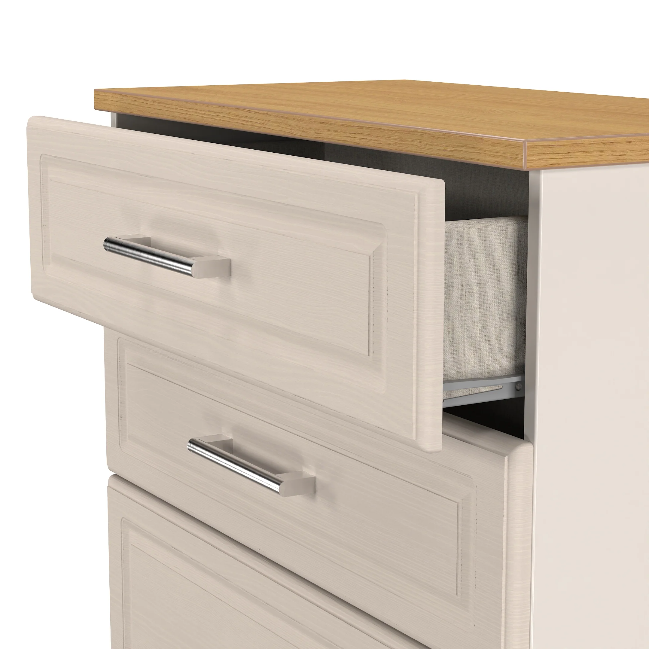 Kingston Ready Assembled 4 Drawer Deep Chest in Kashmir Ash & Modern Oak - Image 10