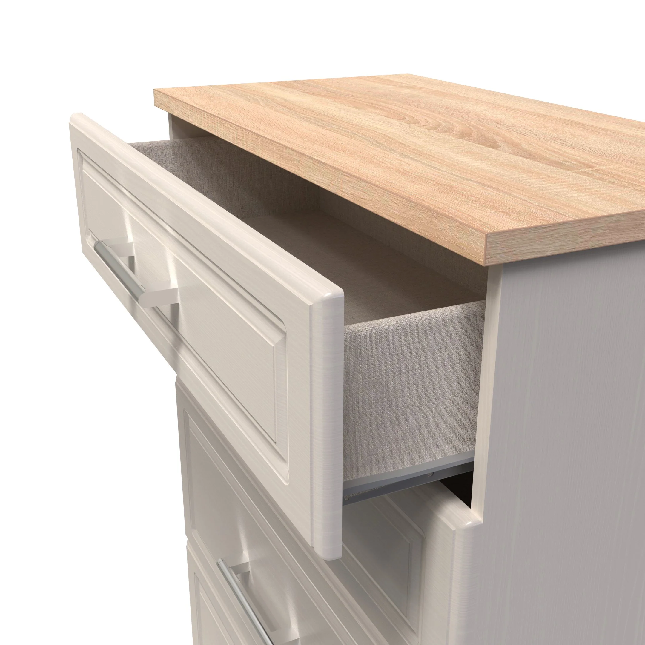 Kingston Ready Assembled 4 Drawer Deep Chest in Kashmir Ash & Modern Oak - Image 11