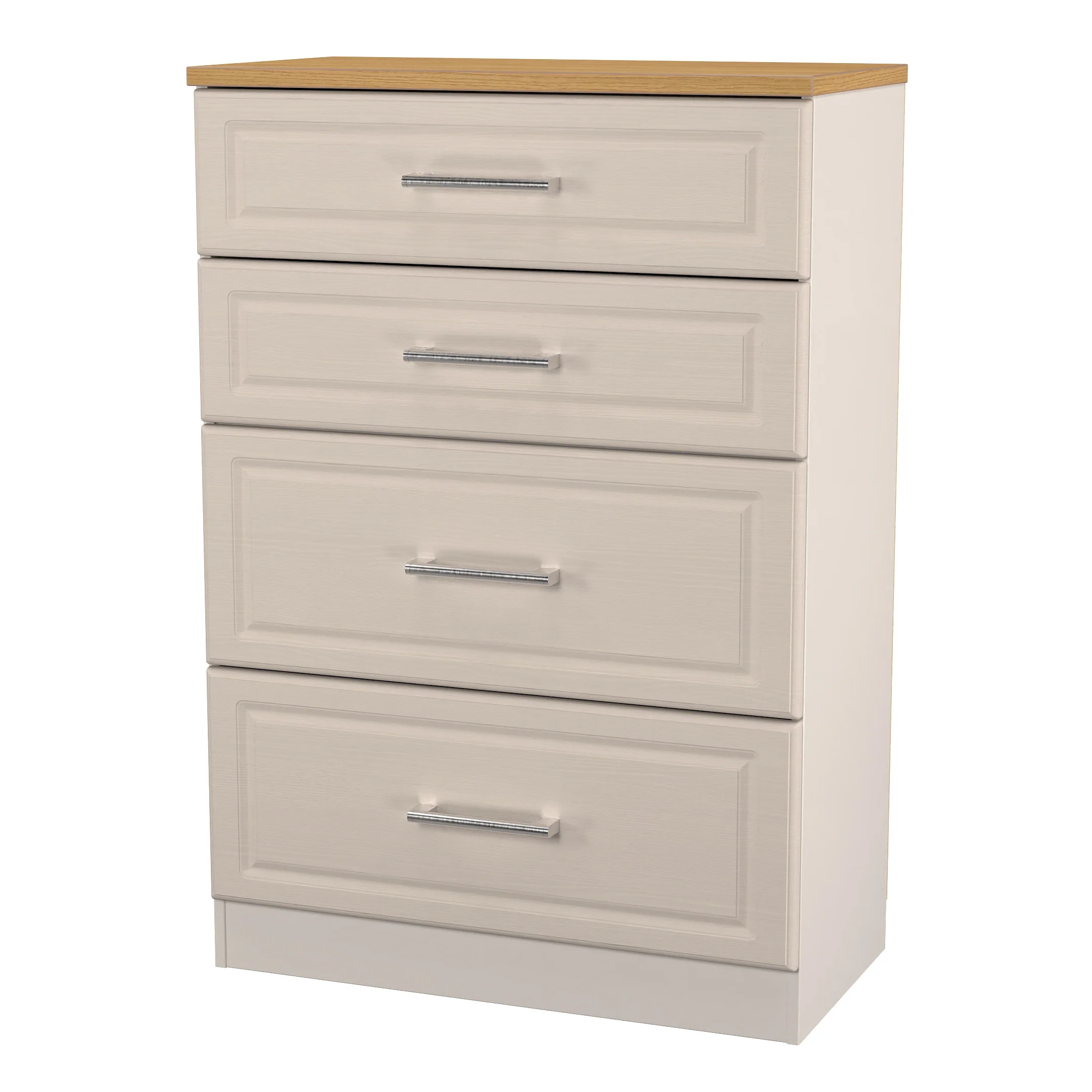 Kingston Ready Assembled 4 Drawer Deep Chest in Kashmir Ash & Modern Oak - Image 6