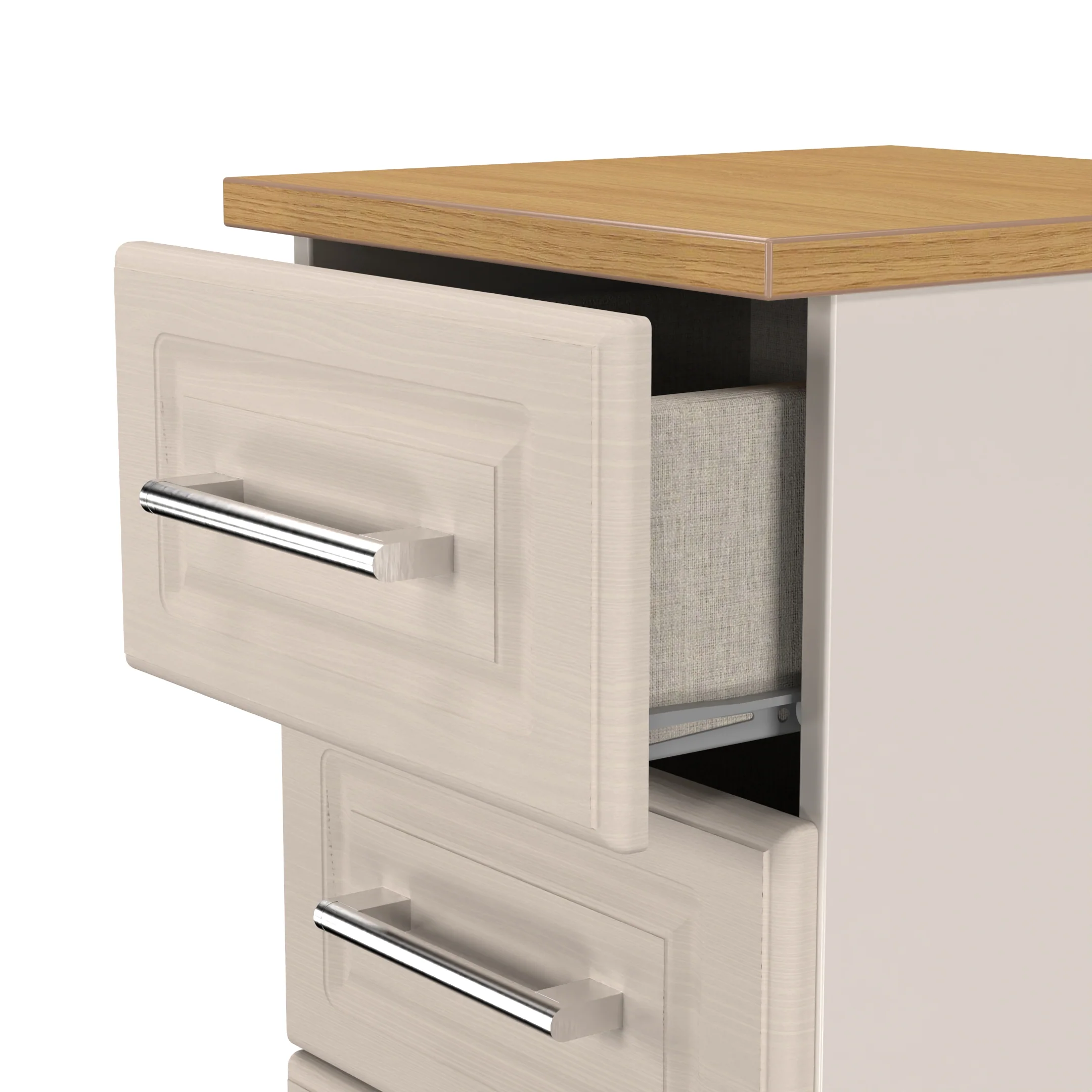 Kingston Ready Assembled 5 Drawer Tallboy in Kashmir Ash & Modern Oak - Image 10