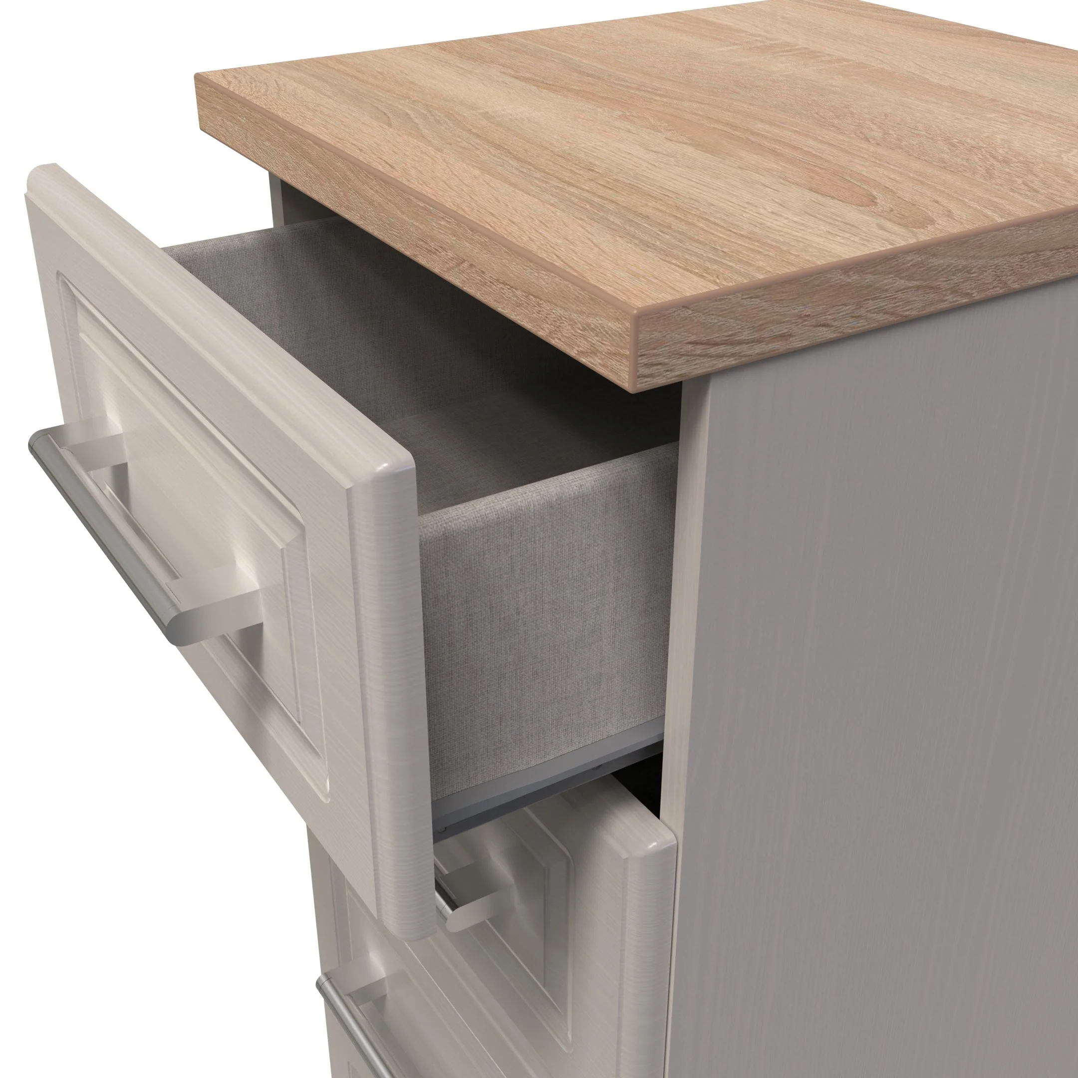 Kingston Ready Assembled 5 Drawer Tallboy in Kashmir Ash & Modern Oak - Image 11