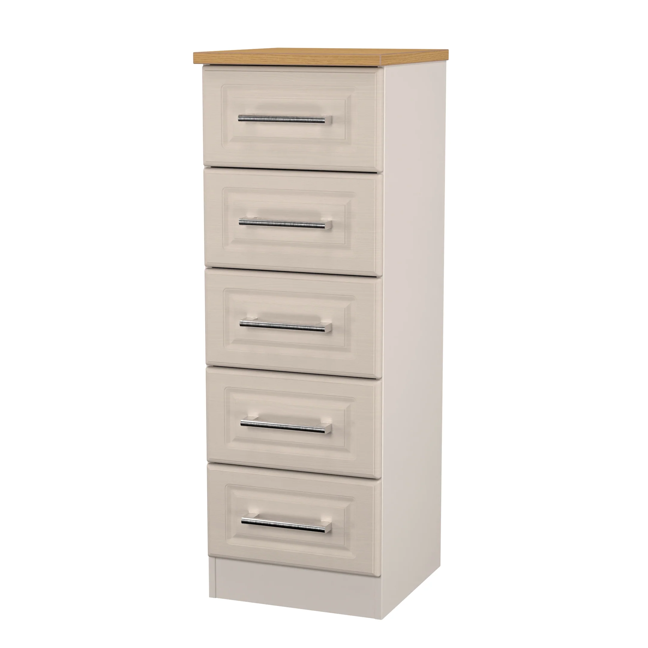 Kingston Ready Assembled 5 Drawer Tallboy in Kashmir Ash & Modern Oak - Image 6