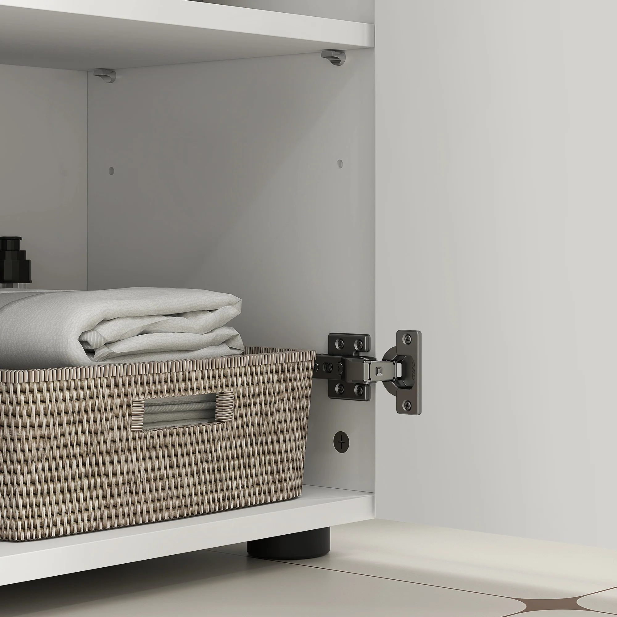 kleankin Bathroom Vanity Unit, Under Sink Cabinet with Shelf, White - Image 9