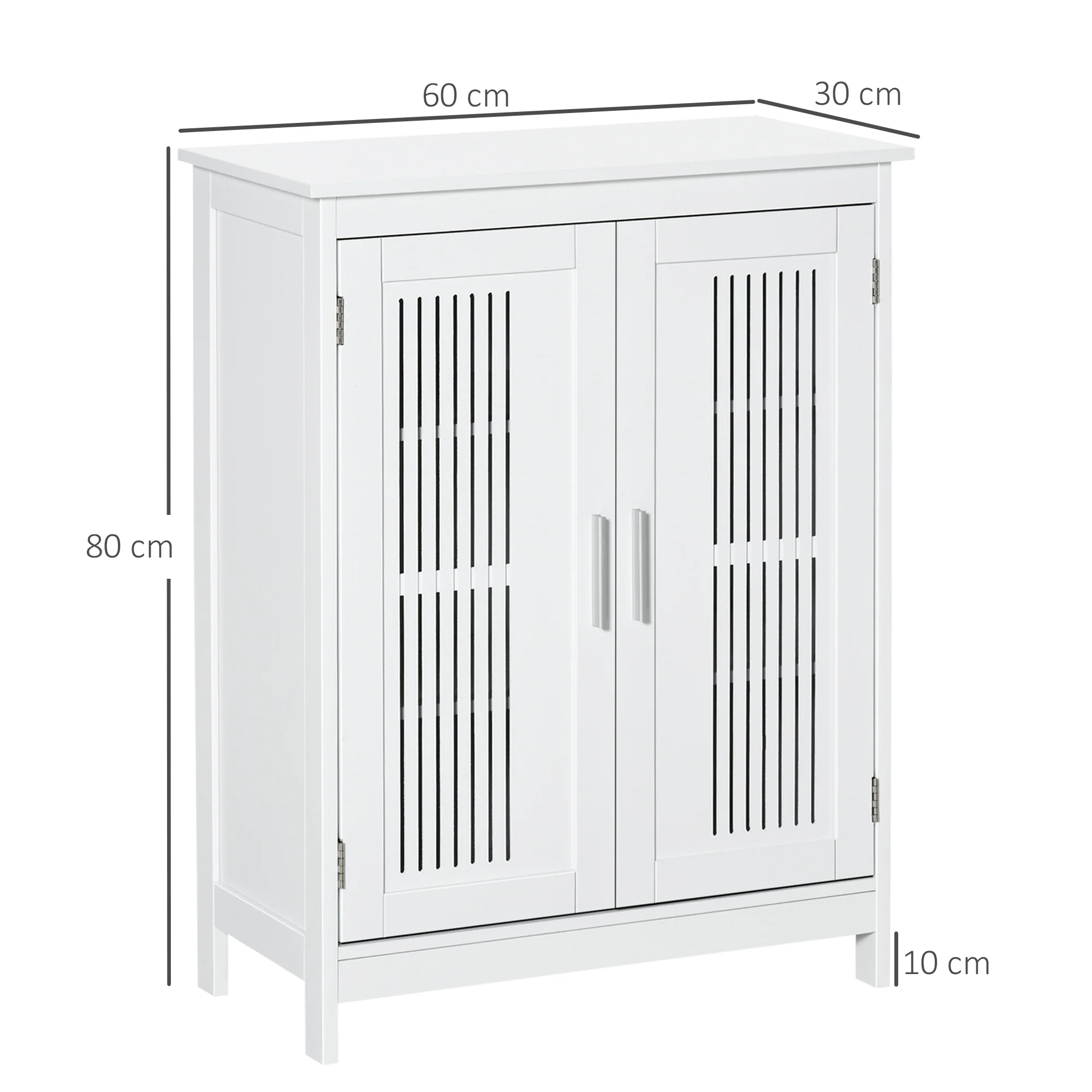 Kleankin Modern Bathroom Cabinet, Freestanding Floor Cabinet With Storage - Image 5