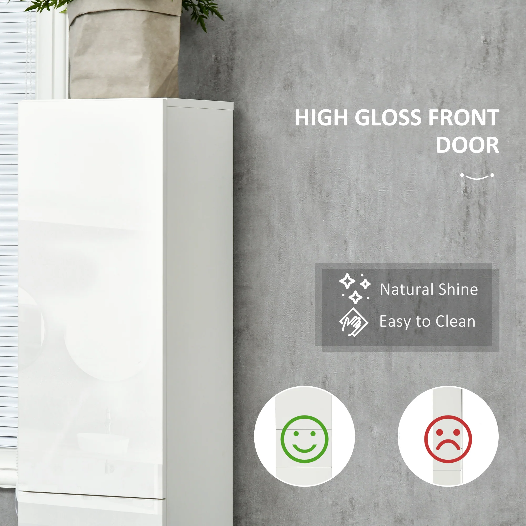 kleankin Tall Bathroom Cabinet - Image 3
