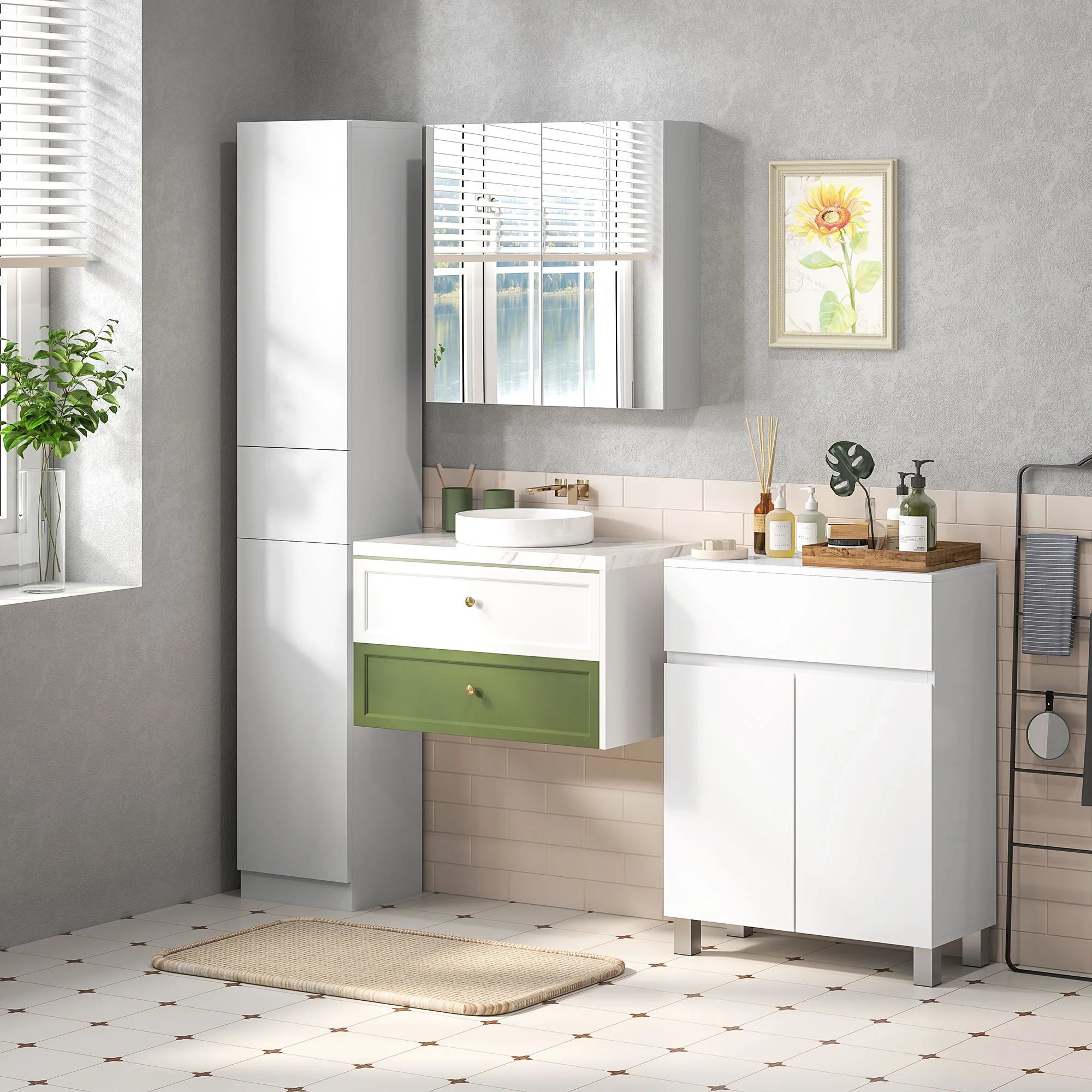 kleankin Tall Bathroom Cabinet - Image 8
