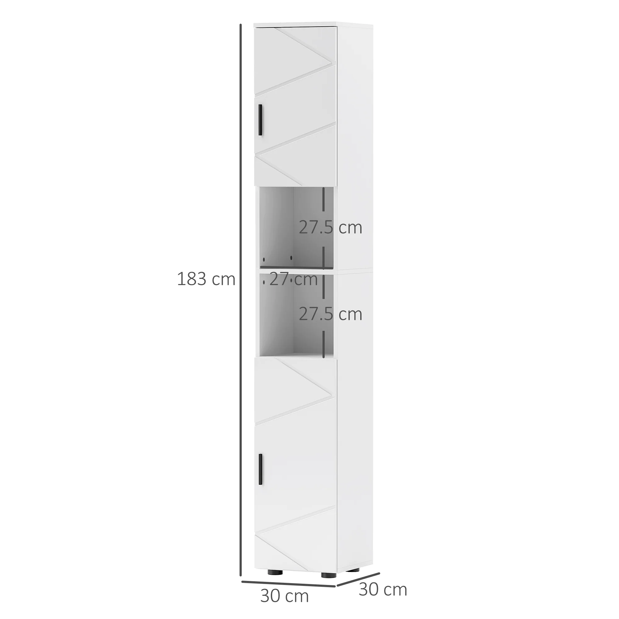kleankin Tall Bathroom Storage Cabinet, Slim Bathroom Cabinet with Soft Close - Image 5