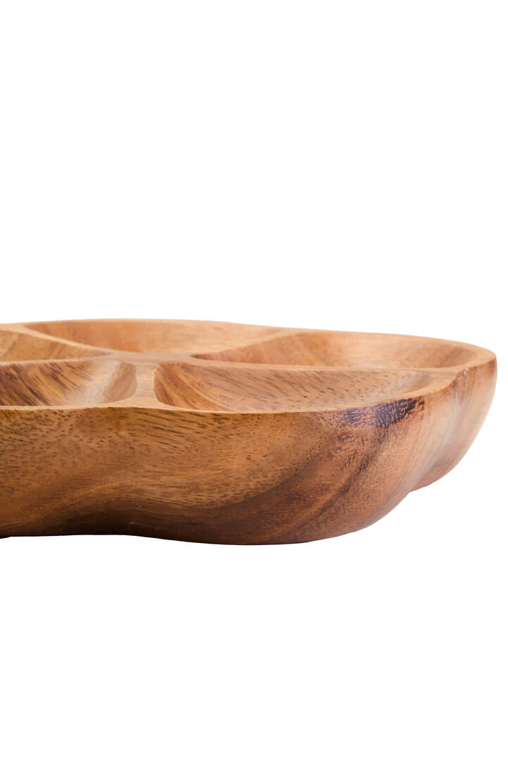 Kora Acacia Five Section Flower Serving Dish - Image 2