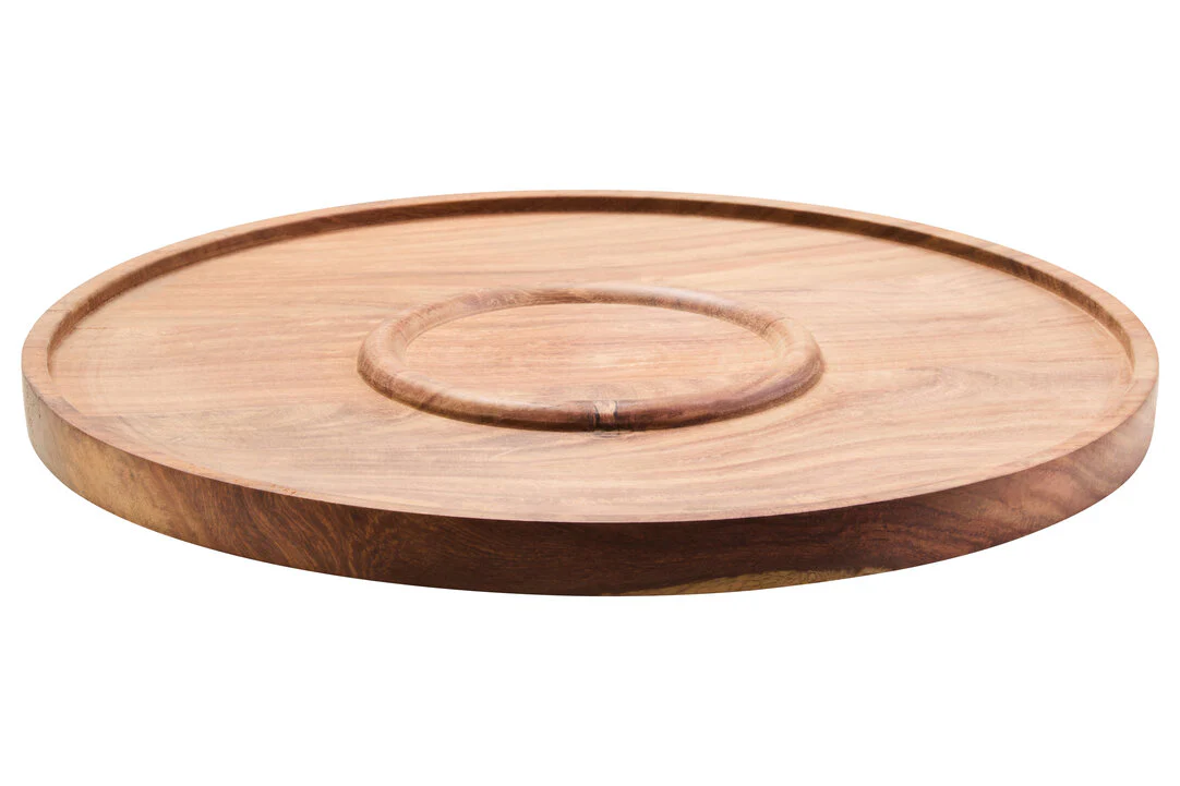 Kora Acacia Wood And White Marble Chip And Dip Platter - Image 3