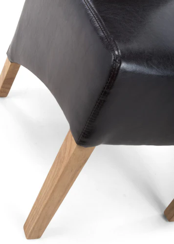 Krista Roll Back Bonded Leather Black Dining Chair - Set Of 2 - Image 8