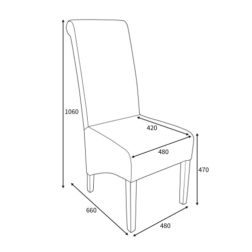 Krista Roll Back Bonded Leather Grey Dining Chair - Set Of 2 - Image 7