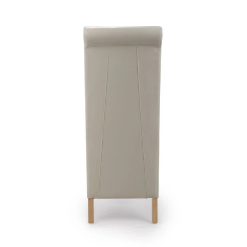 Krista Roll Back Bonded Leather Ivory Dining Chair - Set Of 2 - Image 5