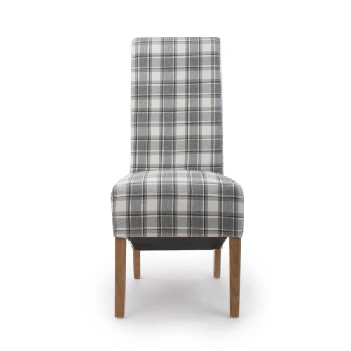 Krista Roll Back Herringbone Check Cappuccino Dining Chair - Set Of 2 - Image 11