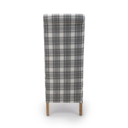 Krista Roll Back Herringbone Check Cappuccino Dining Chair - Set Of 2 - Image 5