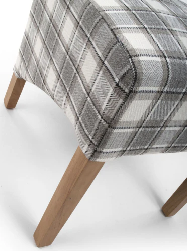 Krista Roll Back Herringbone Check Cappuccino Dining Chair - Set Of 2 - Image 7