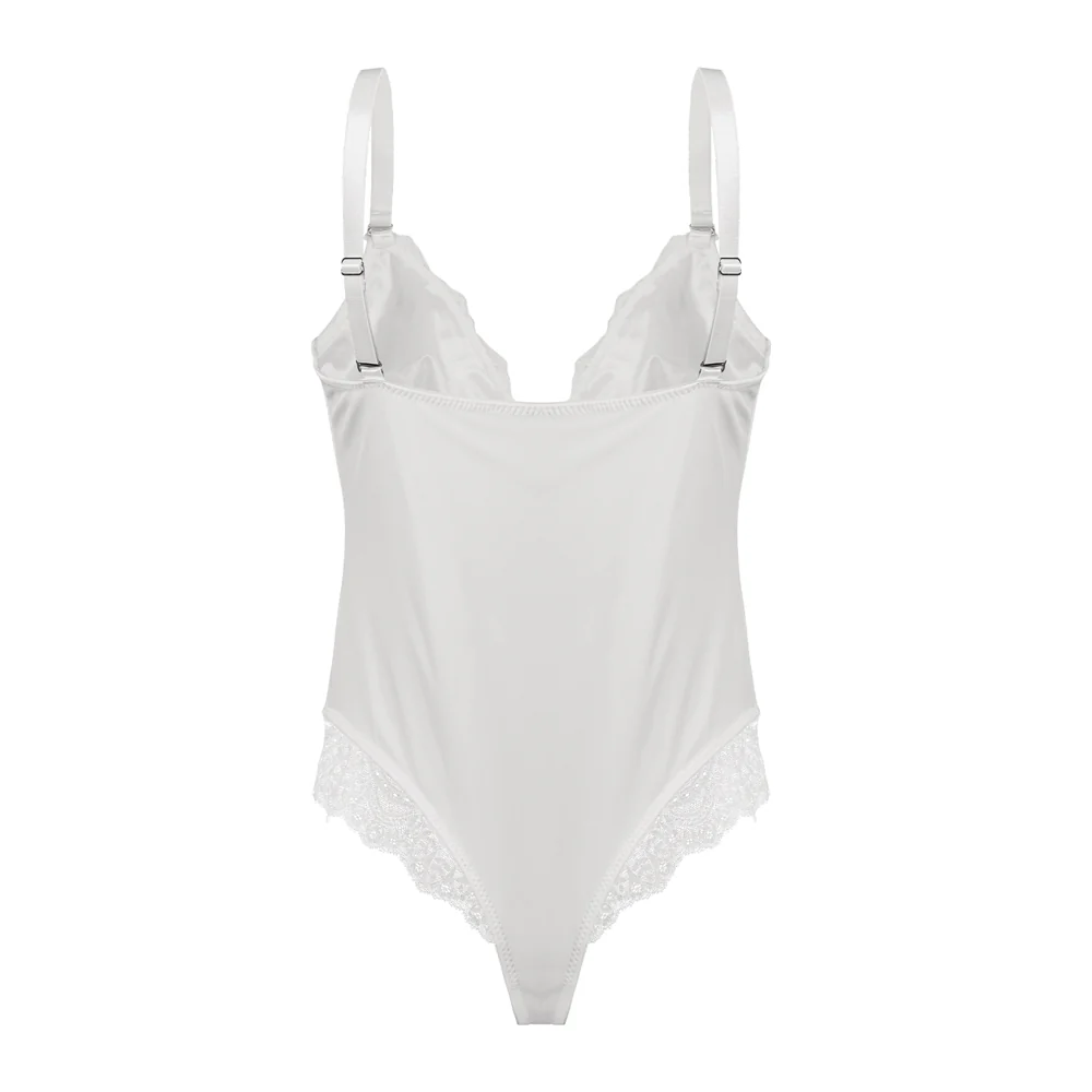 Lace Tummy Control Body Shaper Bodysuit with Adjustable Straps - Image 3