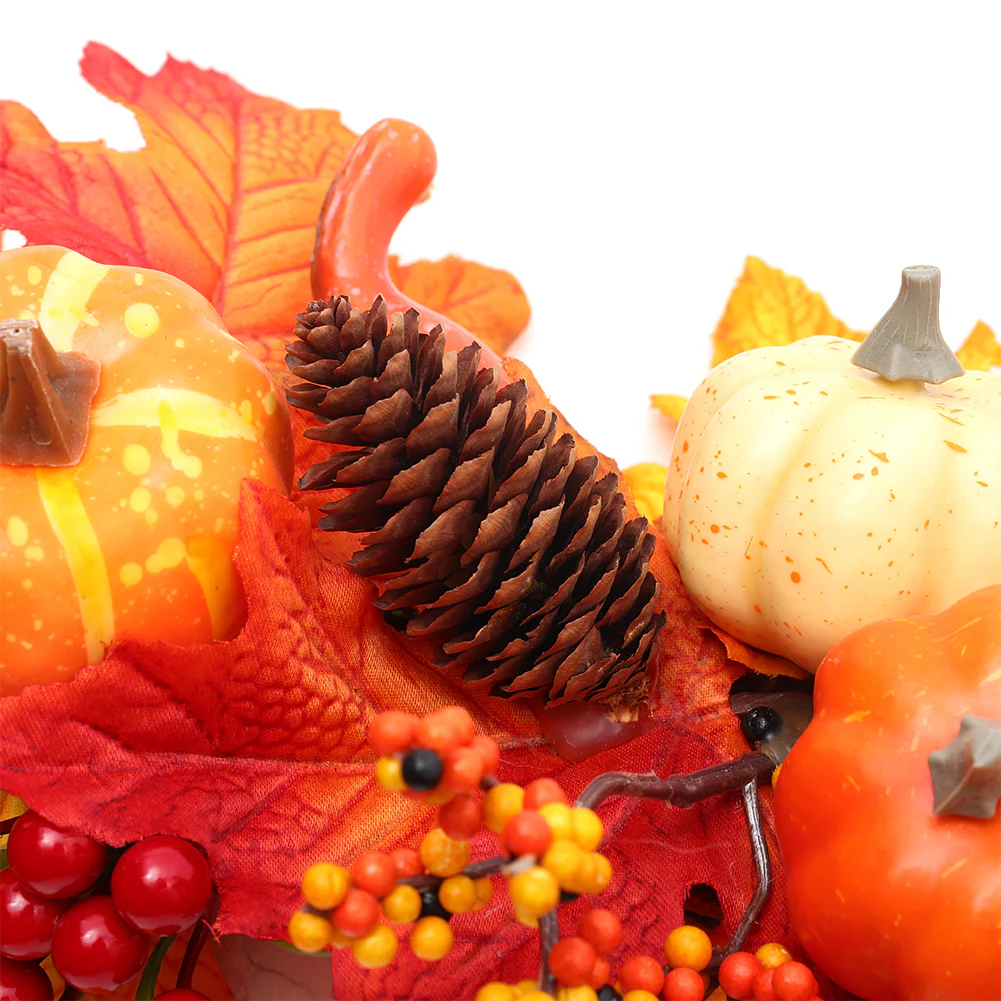 Large Autumn Wreath Door Decor with Assorted Maple Leaves - Image 3