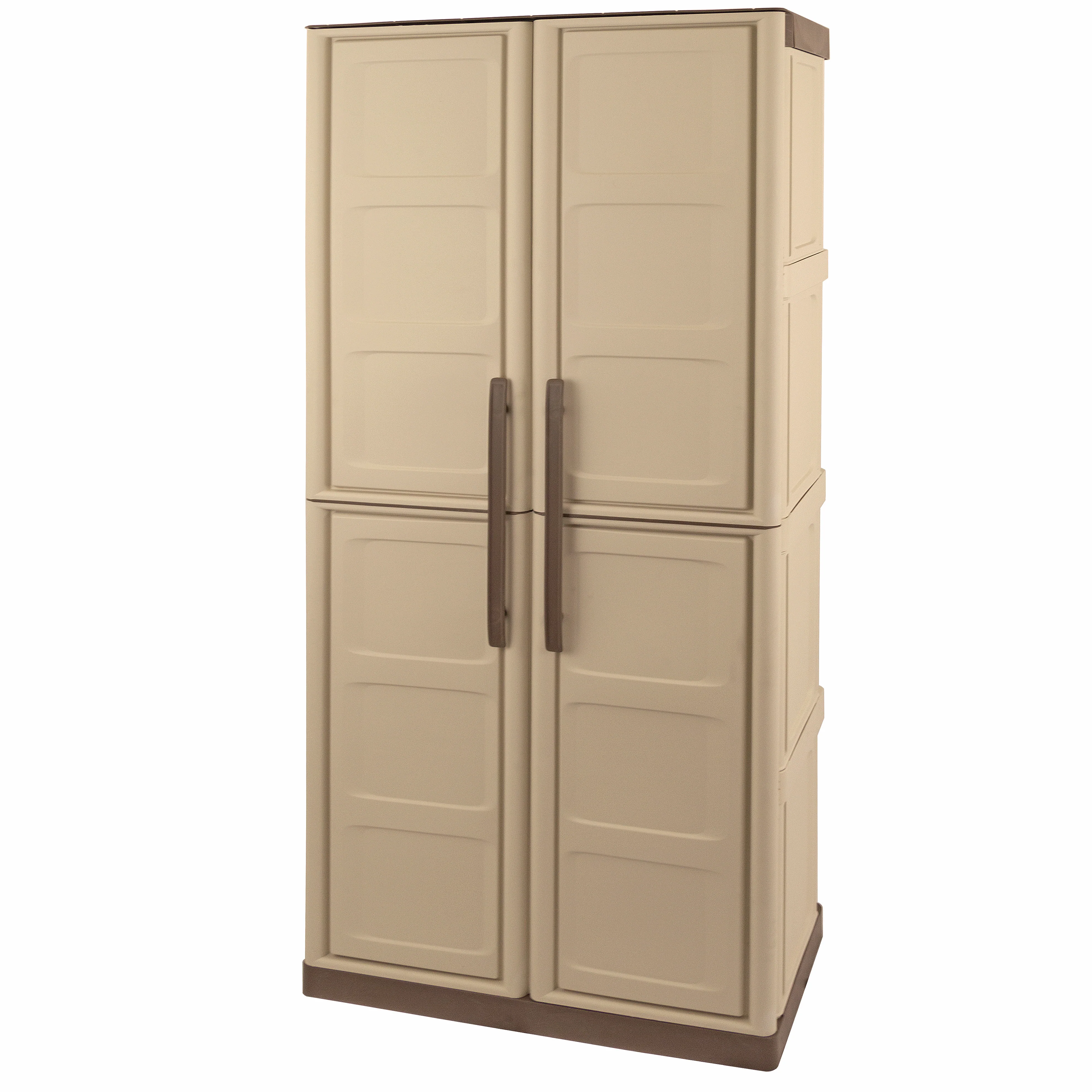 Large Storage Cupboard With Shelves & Broom Storage