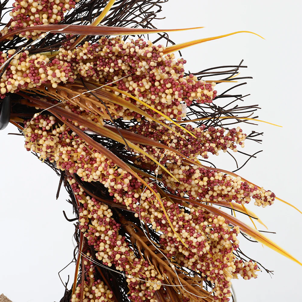 LED Golden Wheat Harvest Wreath - Image 3