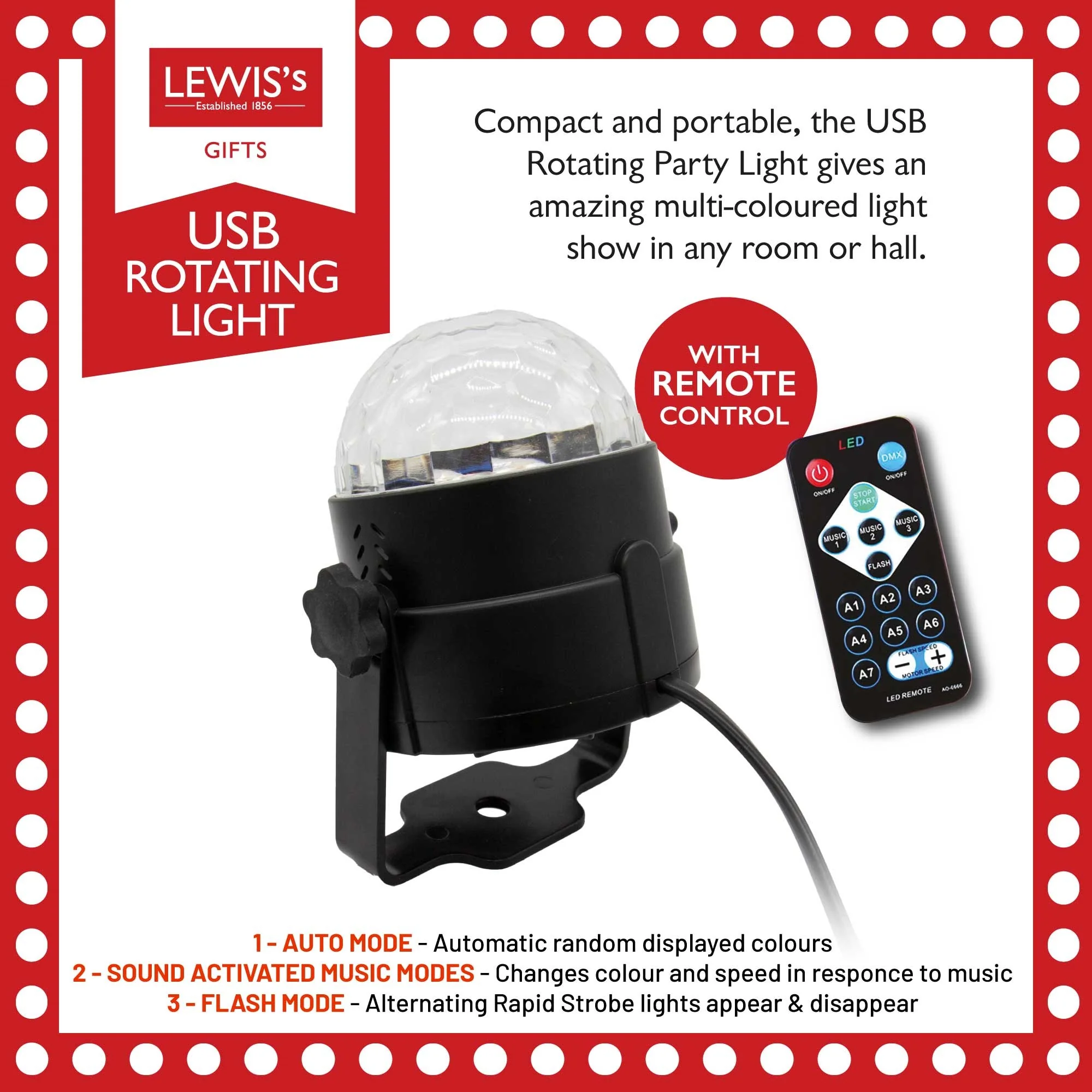 LED Rotating Light With Remote Control - Image 4