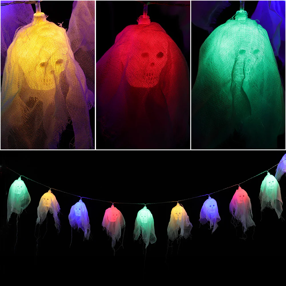 LED Spooky Skull String Lights - Image 5