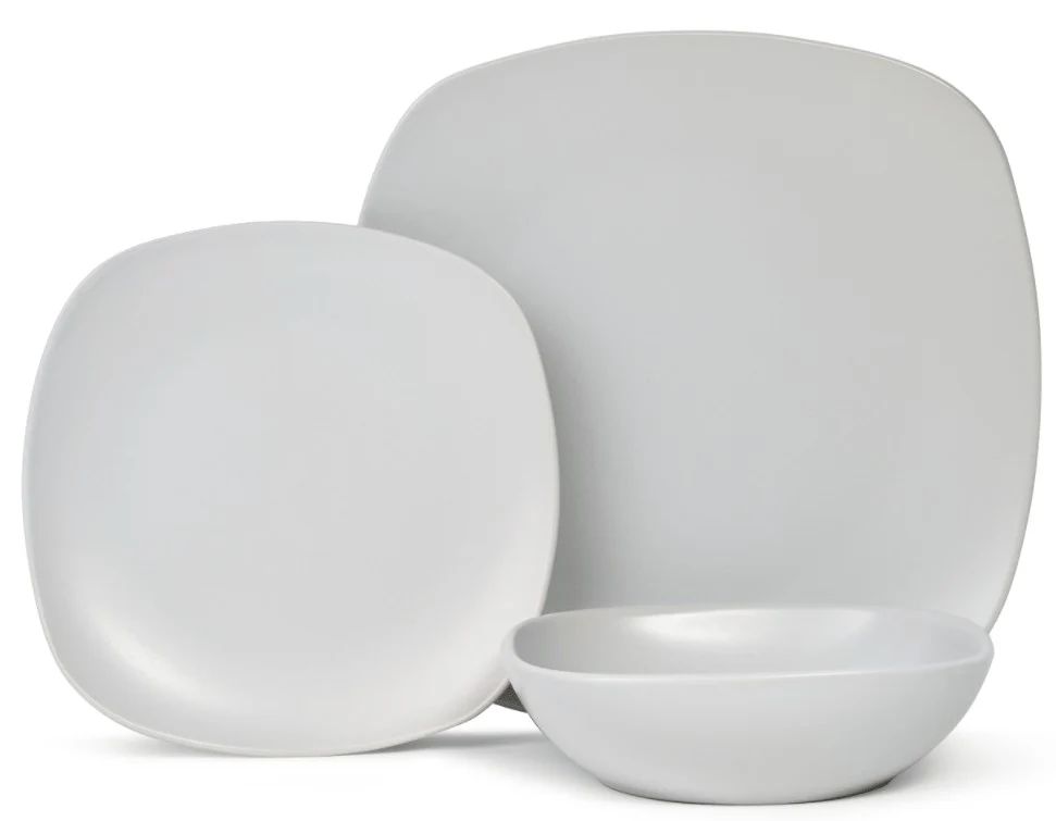 Lewis's 12 Piece Nova Dinner Set - Light Grey