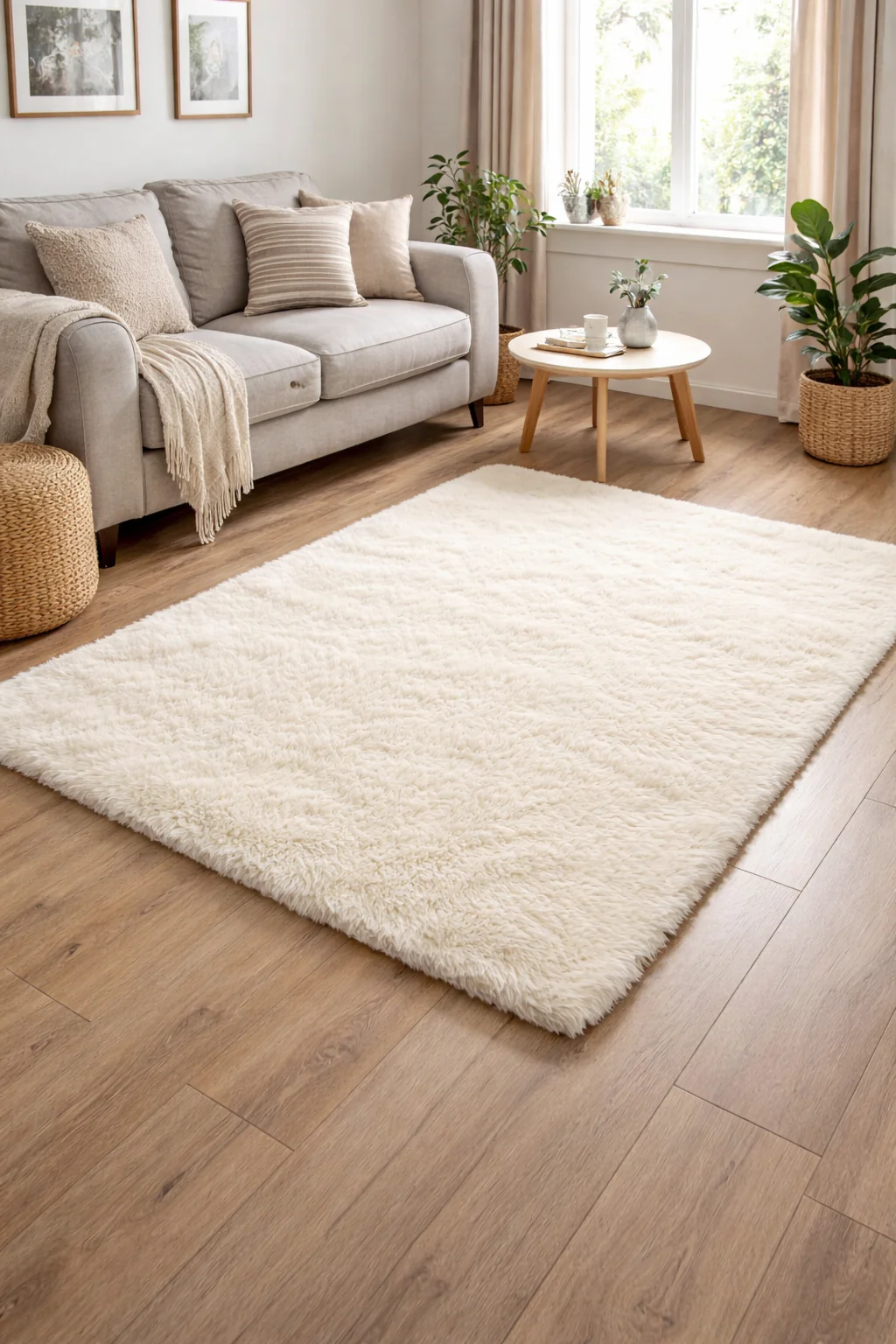 Lewis's Alder Super Soft Faux Fur Rug - Cream (110 X 160cm) - Image 4