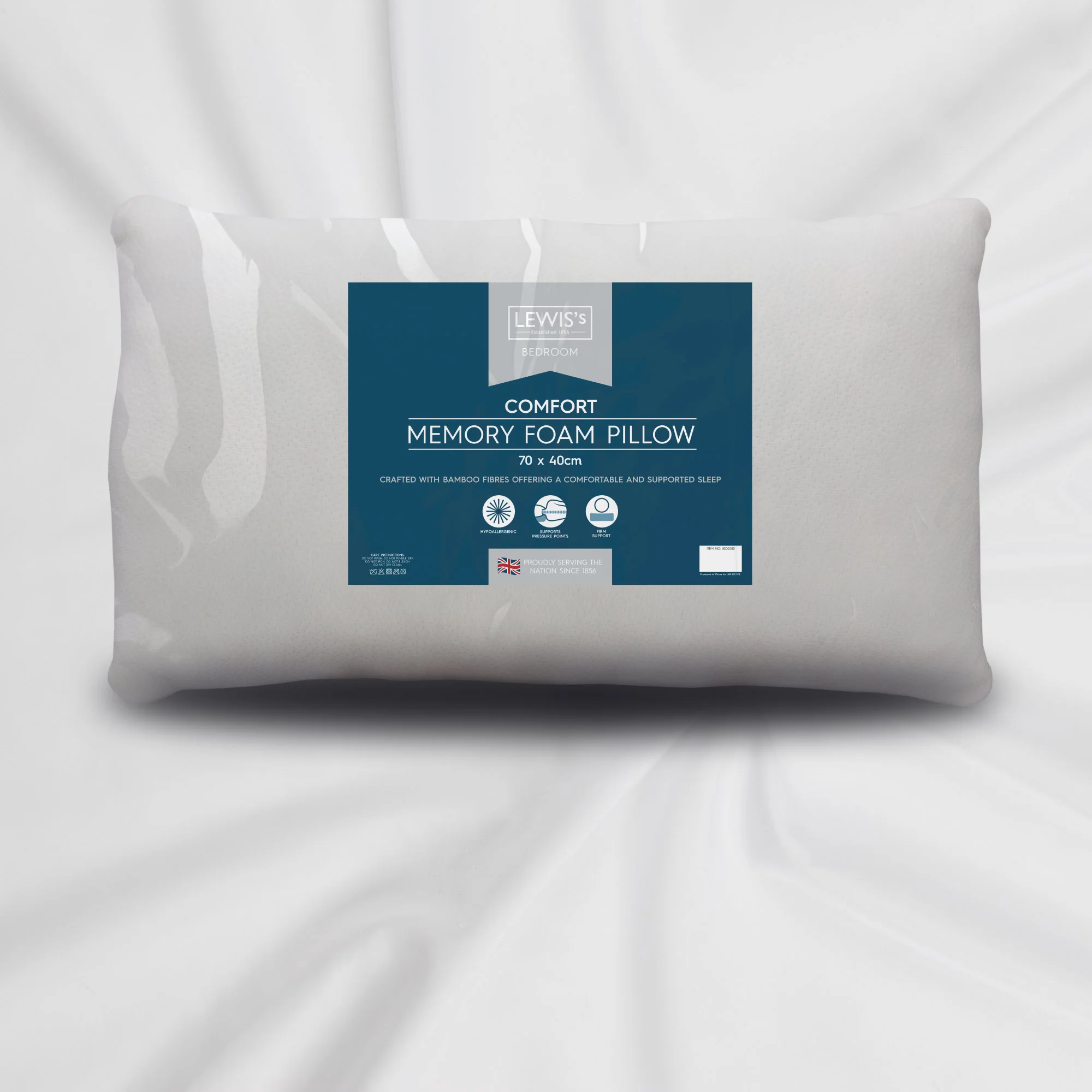Lewis's Comfort Memory Foam Pillow 70x40cm - Image 4