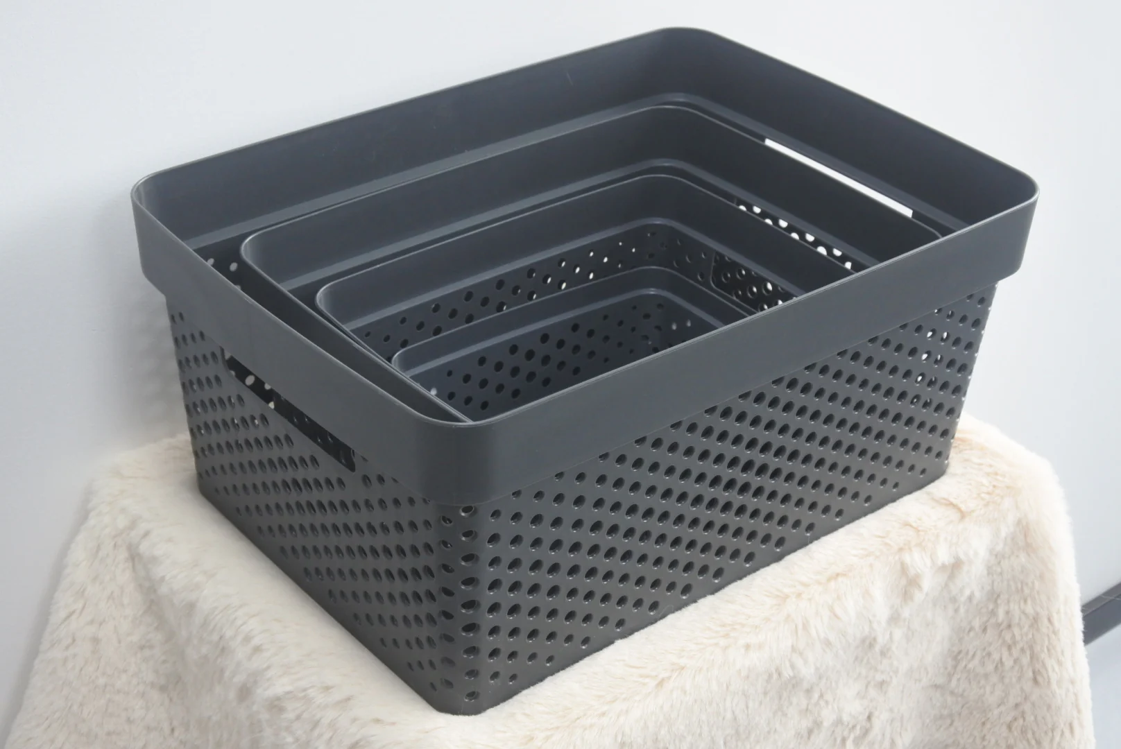 Lewis's Dots Basket - Grey - Image 2