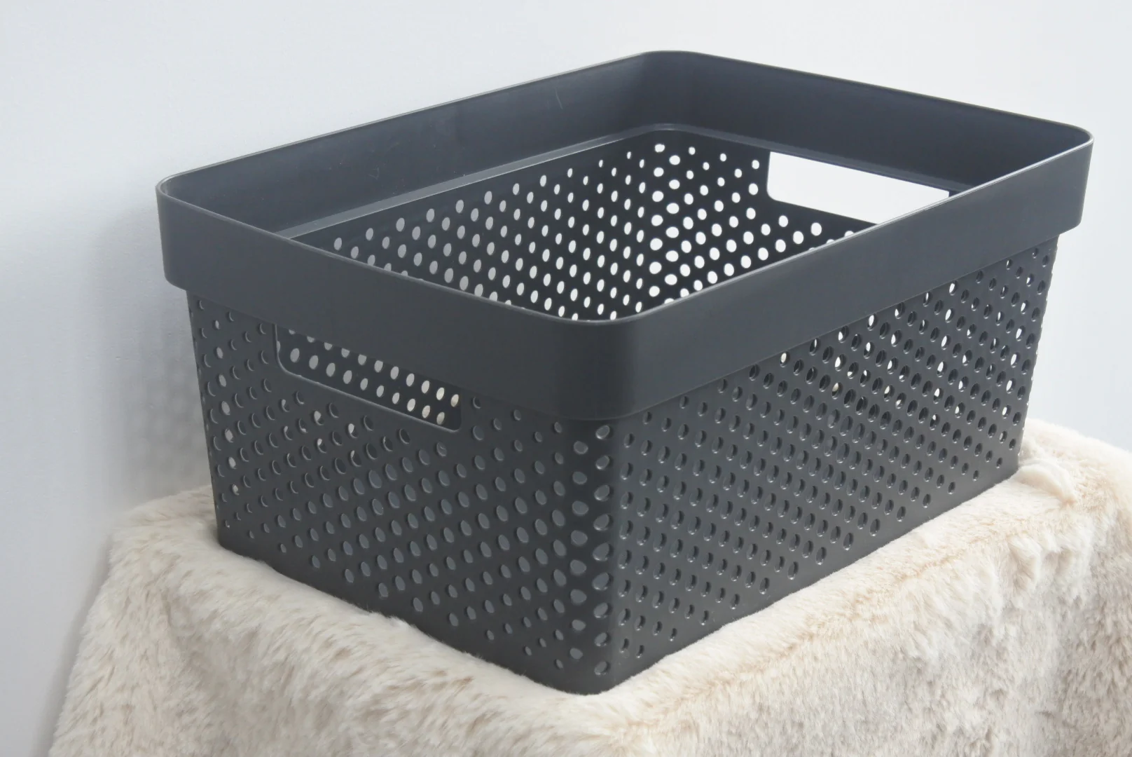 Lewis's Dots Basket - Grey - Image 5