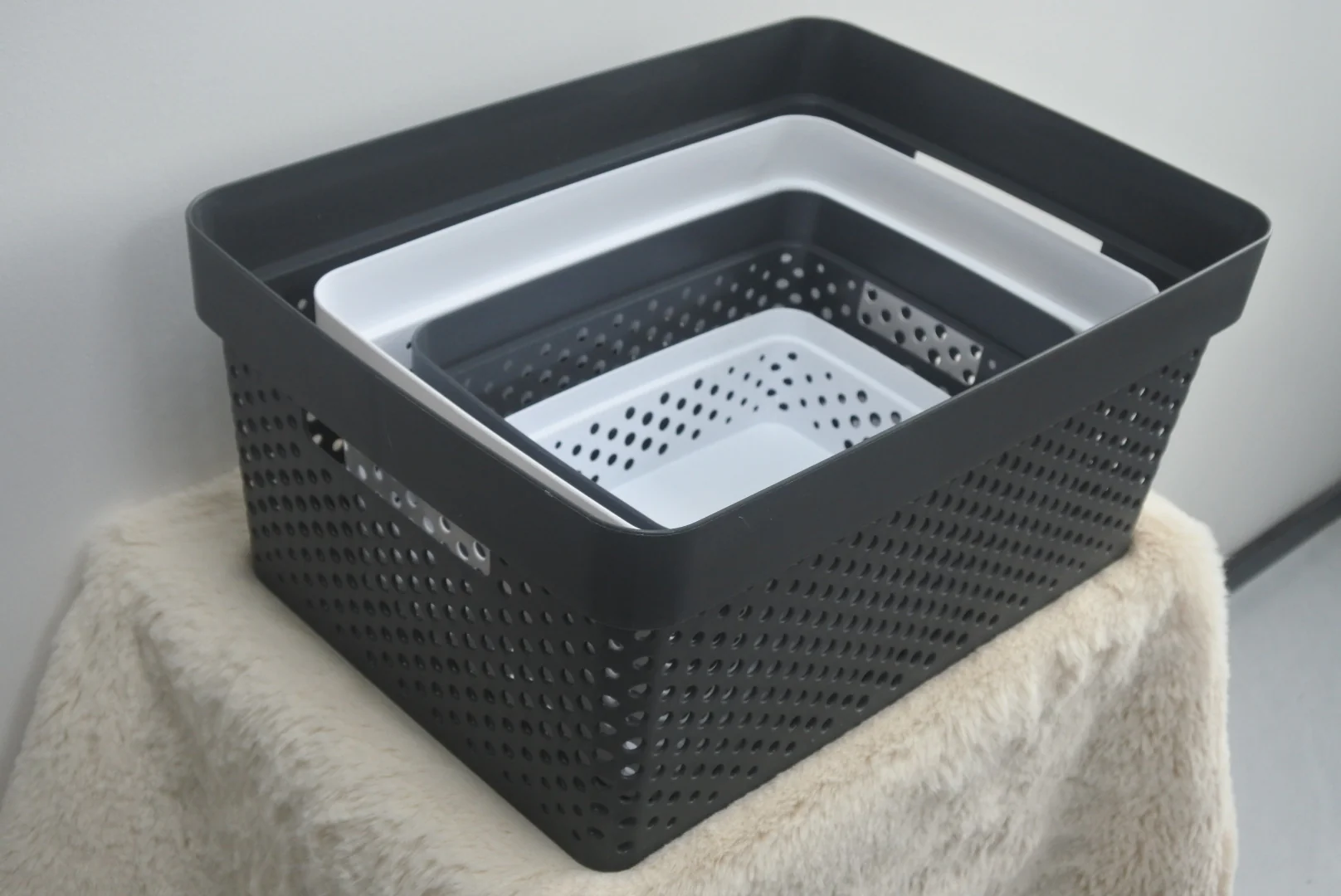 Lewis's Dots Basket - Grey - Image 6
